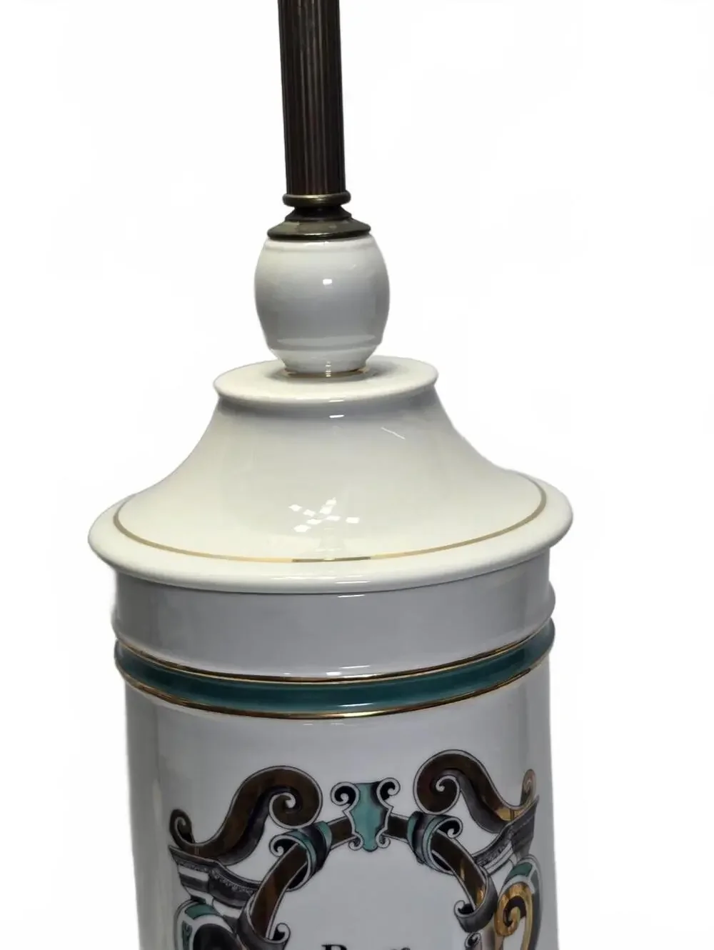 Vintage French Apothecary Pom Concomb Ceramic Table Lamp Large Working 28